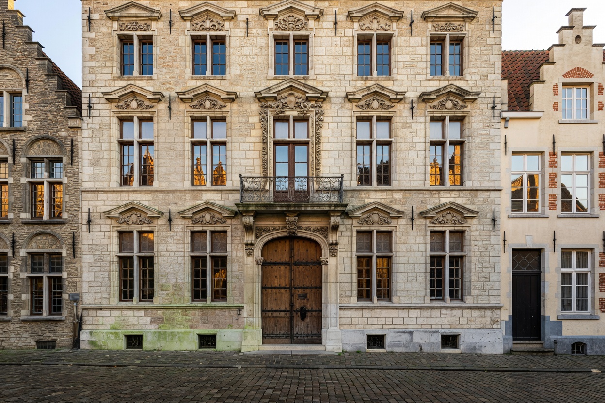 Historic European residence architectural facade