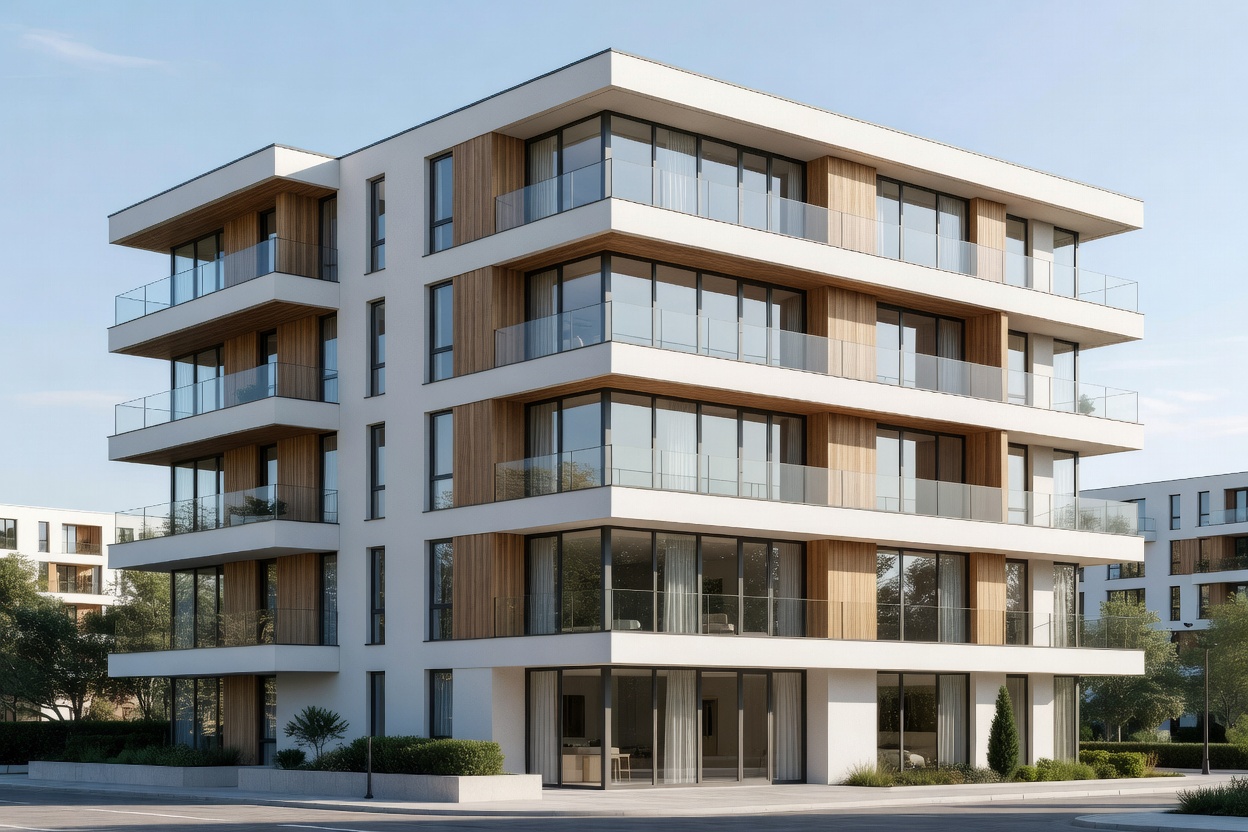 Modern residential apartment block