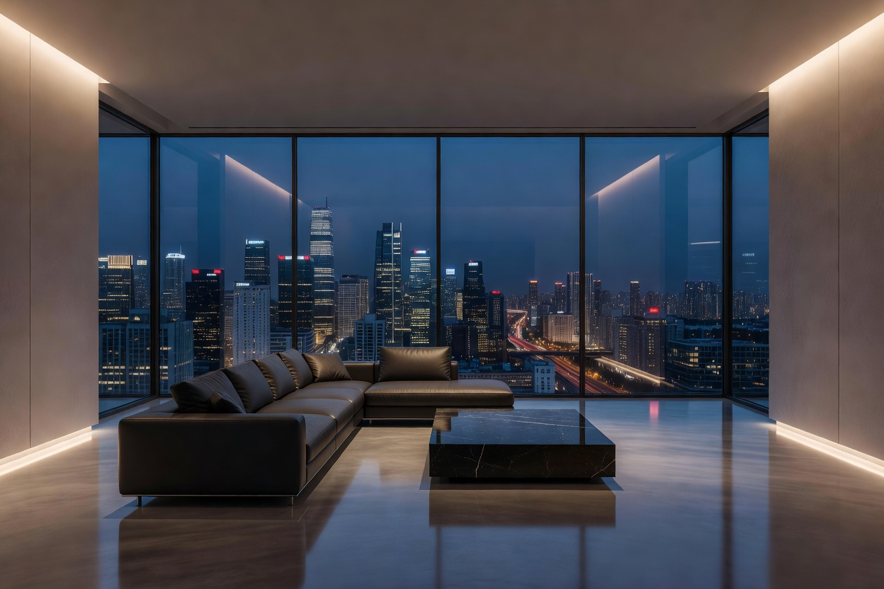 Ultra-modern luxury penthouse with skyline panoramic view
